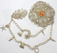 Swarovski 2xriemgesp 9x9/4x5cm transp/AB voor 4cm riem