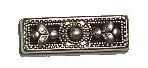 Tussenstuk 25mm breed 3-rij zilverkl. 2st