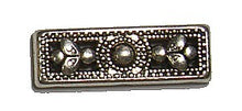 Tussenstuk 25mm breed 3-rij zilverkl. 2st