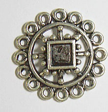 Tussenstuk 27mm rond zilverkl. 6mm vierkant