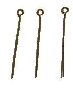 Oogstift ca. 32mm oud goud 25st