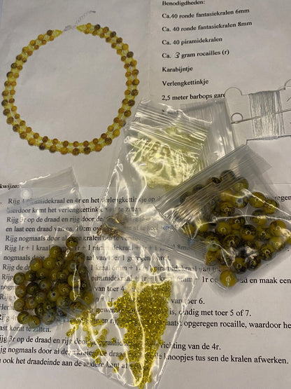 DIY-pakket Ketting Bossa Nova geel/bruin p.st.